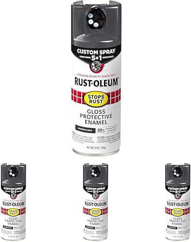 Vista 387 de Rust-Oleum 376885 Pintura en aerosol 5 en 1 personalizada para prevención del óxido, 12 onzas, transparente brillante