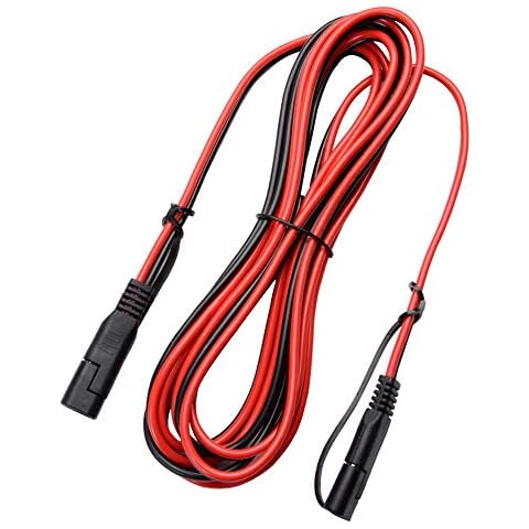 Bkinsety 12FT SAE to SAE Extension Cable 16AWG 2 Pin Quick Disconnect Wire Harness with Dust Cover for Cars, Caravans, Tents and Boats Cover