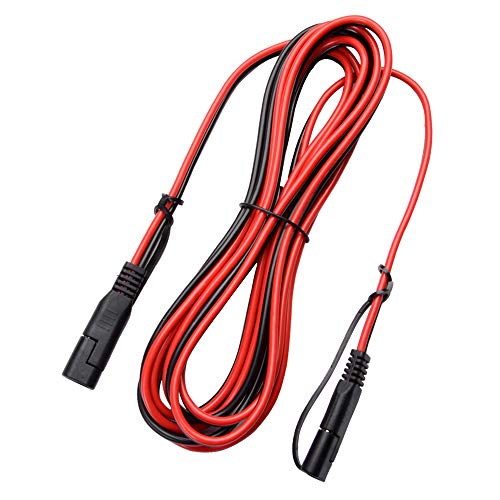 Bkinsety 12FT SAE a SAE Cable de Extensión 16AWG 2 Pin Rápida Conexión y Desconexión con Funda Protectora para Batería Solar Auto 12V /24V Cover