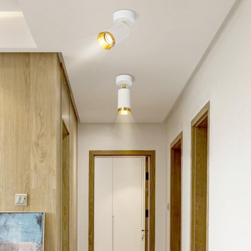 Faretti da soffitto in Metallo, faretti direzionali Regolabili, apparecchi di Illuminazione per Interni Luminosi, per corridoi, verande, GU10 cablati, Moderni, nordici