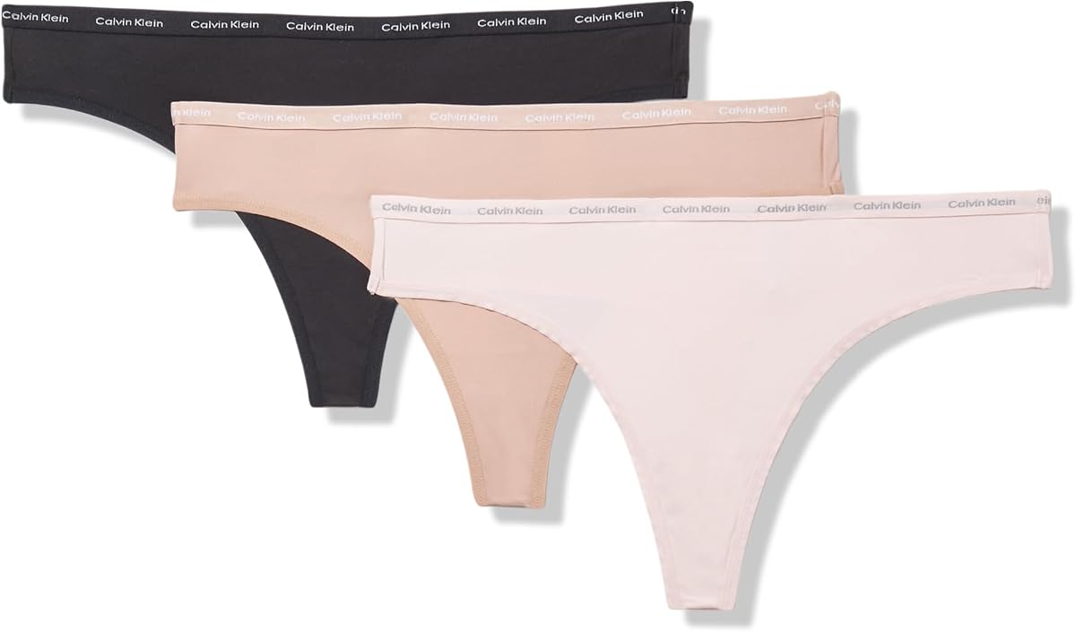 Calvin Klein Women's Luxe Comfort Micro Stretch Thong Panties, 3 Pack