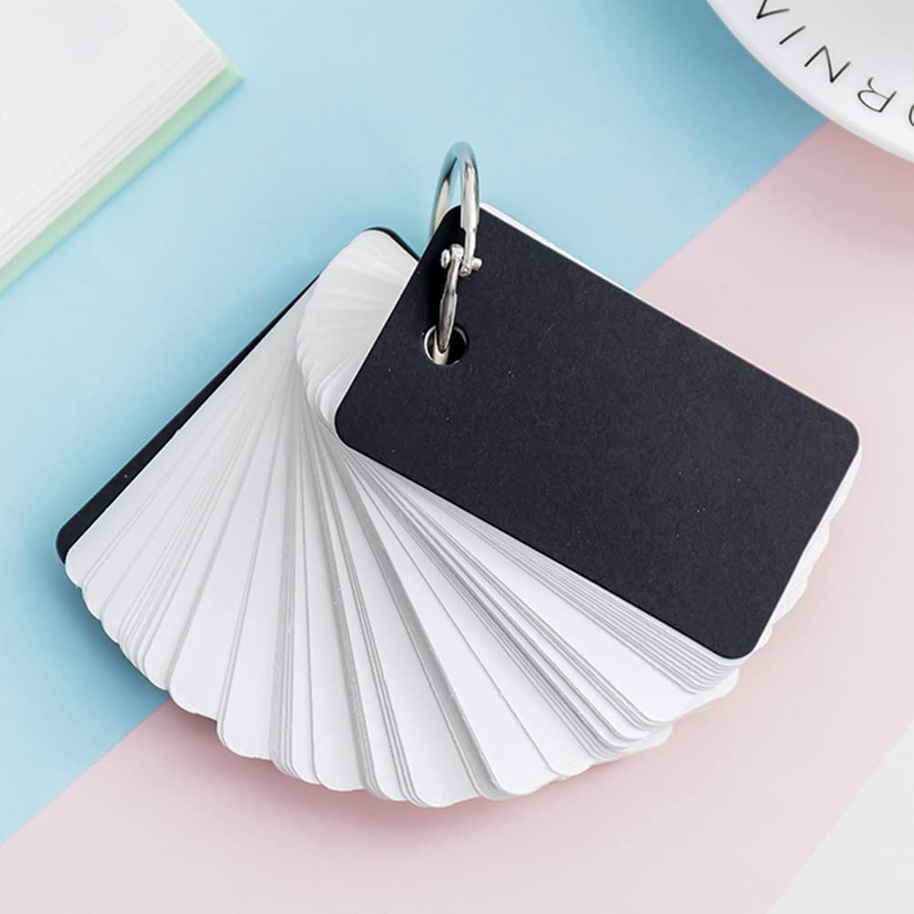 Karteikarten mit Ringen,Karteikarten,Lernkarten,Lernkarten Blanko,Mini Karteikarten,Lernkarten Mini,Lernkarten Pocket,Blanko Flash Card für Vokabel Lernen Unterwegs,100 Blatt