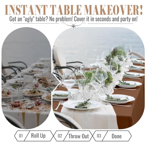 Image of Plastic Table Cloth Disposable, 54In X 300F Table Cover Roll Waterproof