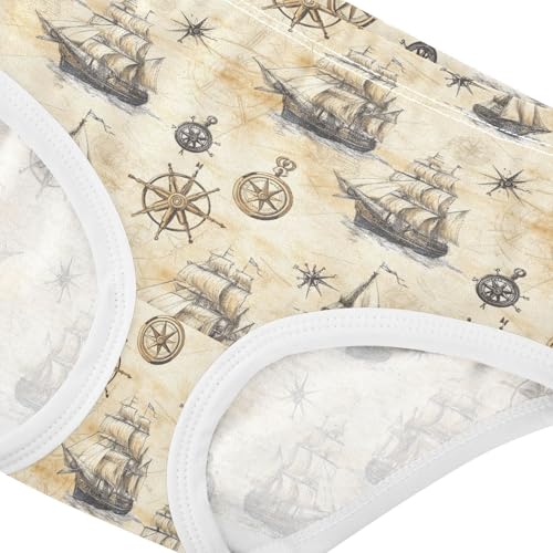 Girls Underwear Soft Cotton Pirate Ships Kids Panties in Sizes 2/3t, 4t, 5t, 6 and 84
