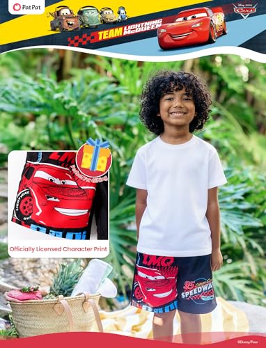 Image of Disney Stitch Spiderman Cars Winnie Toy Story Boy Swim Trunks UPF 50+Swim Shorts Compression Liner & Quick-Dry &Pockets 2-13Y