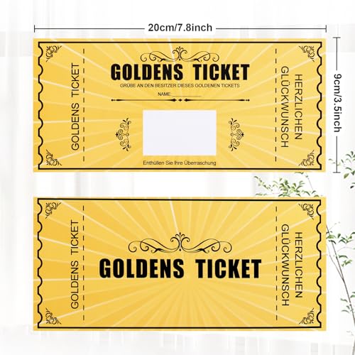 kodivenj Goldenes Ticket Gutschein, 6 Stück, Rubbelkarte zum Beschriften, Geburtstagskarte (C)