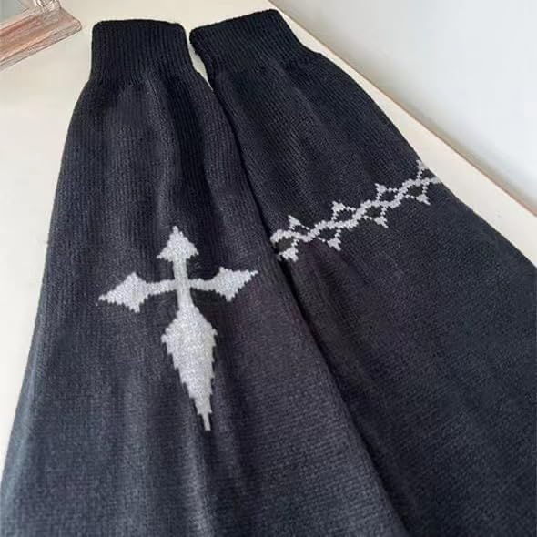 Miniatura 3 de Japanese Gothic Loose Leg Warmers Grunge Punk Ankle Heap Socks Dark Academia Knit Clothe Y2K Preppy Flared Leg Sleeve