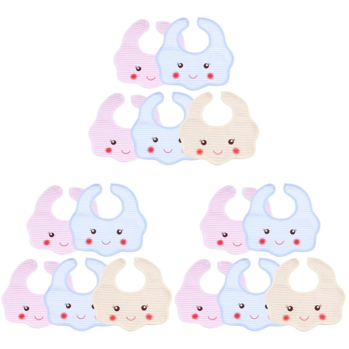 Toddmomy 10 Pezzi di Cartone Animato Saliva Adorabile Grembiule Infantile Che Mangia Cotone Misto Colore Bambino per Bavaglino