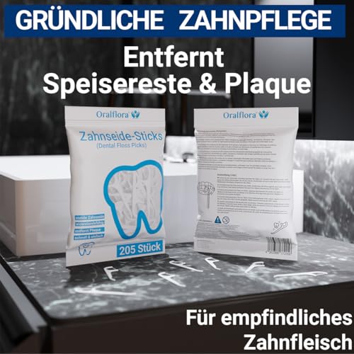 205x Zahnseide-Sticks – Dental Floss Picks – Oralflora – Zahnzwischenraum-Reinigung für Zahnpflege & gesundes Zahnfleisch & Backenzähne – 2in1 mit Zahnstocher am Griff – Bild 4