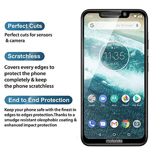 Image of Screen Protector for Motorola Moto One Power (Black) Tempered Glass Edge-to-Edge 6D Screen Guard With Installation Kit