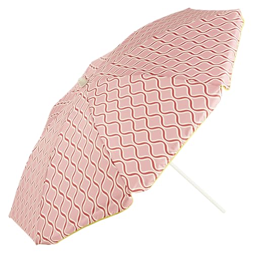 EZPELETA Vintage-Sonnenschirm für Strand oder Terrasse, aus Aluminium, zusammenklappbar und leicht (neigbar). Sonnenschutz UPF 50+ (Durchmesser 163 cm). Inklusive Hülle und Gewinde., Rosa Wellen EZPELETA Vintage-Sonnenschirm für Strand oder Terrasse, aus Aluminium, zusammenklappbar und leicht (neigbar). Sonnenschutz UPF 50+ (Durchmesser 163 cm). Inklusive Hülle und Gewinde., Rosa Wellen