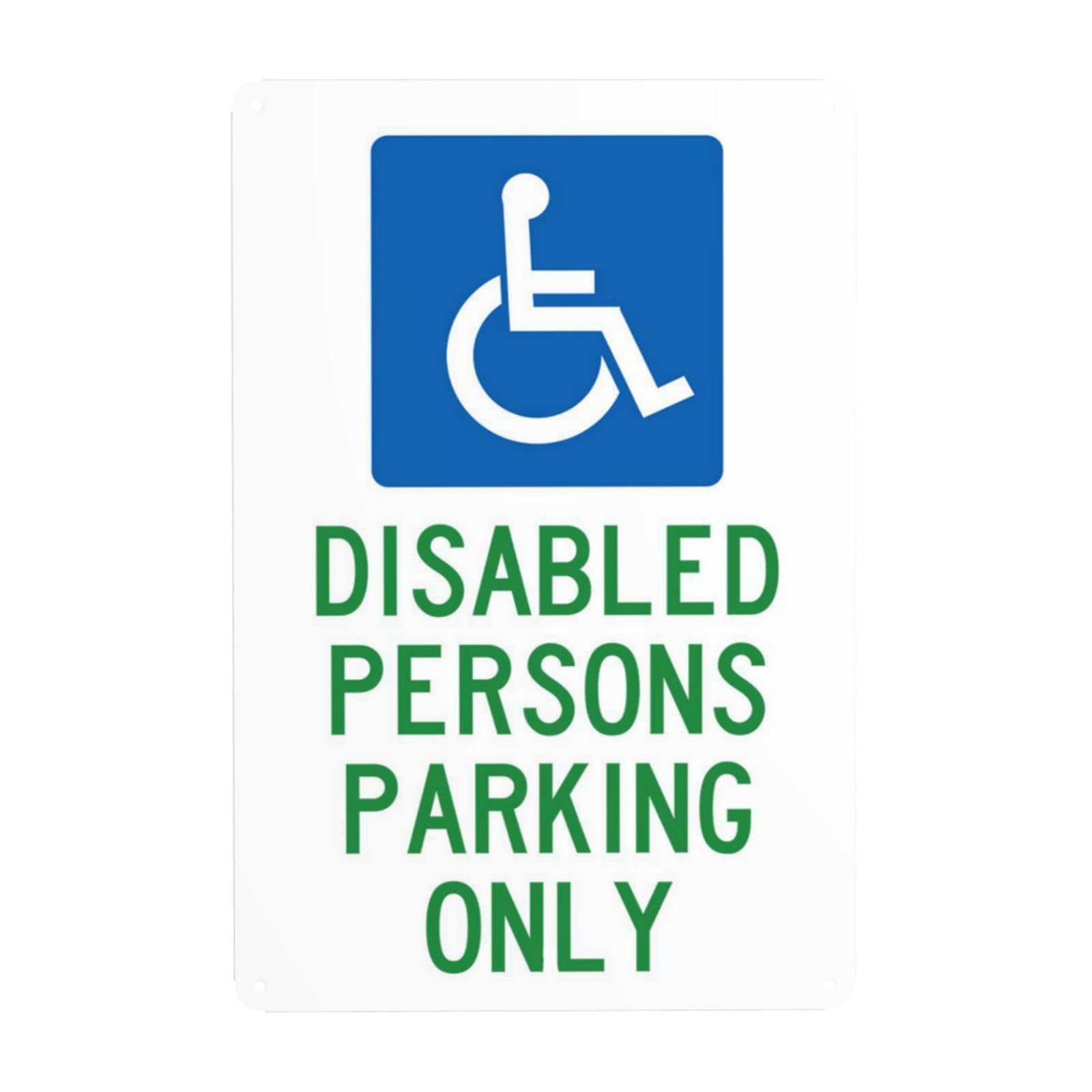 SMAZDFXX Disabled Person Parking Only Metal Warning Signs, Cautions Security Tin Sign, Safety Signs for Street Business Wall Decor 5.5"x8"