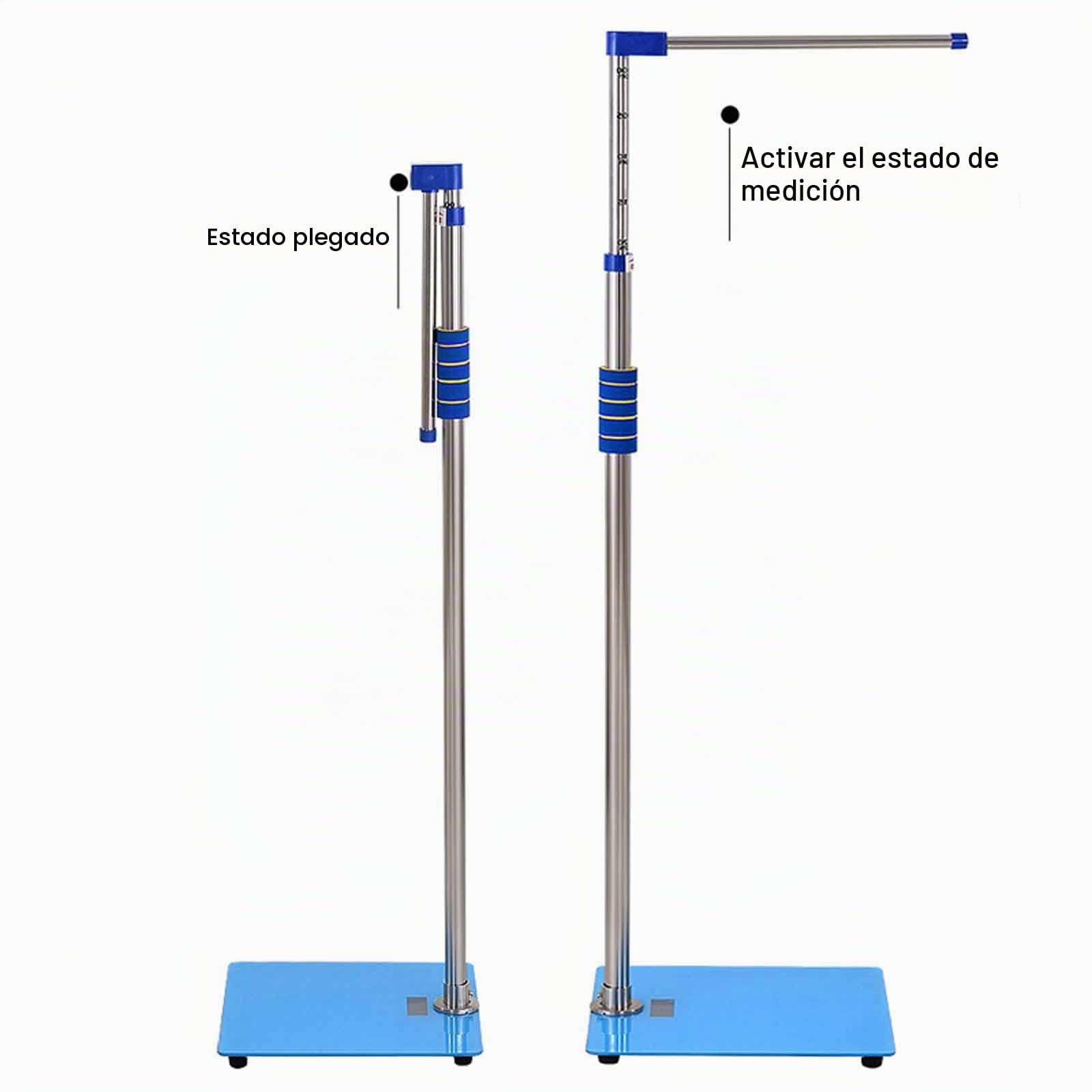 Báscula Digital De Altura Y Peso Con Pantalla LCD: Medición Corporal Para Adultos Y Niños (altura: 100-190 Cm, Peso: 0,2-180 Kg), Extraíble, Recargable Por USB Para Uso Doméstico Y Escolar. ,Blue