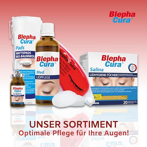 BlephaCura Salina 20x Tücher zur Augenreinigung und Lidhygiene, 100% Viskose, sterile befeuchtete Einmaltücher, Augen-Reinigungspads zur Augenpflege