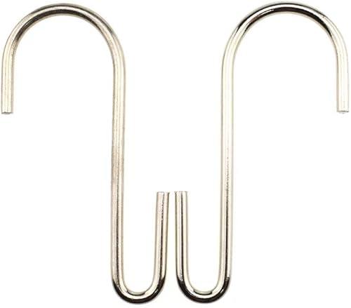 Miniatura 5 de LQJ Pro - Ganchos grandes en forma de S para colgar ollas y sartenes de hierro fundido de estante de alambre, extremo estrecho, no se desprenden,