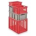 Schaefer Polypropylene Stacking Container - 16X12x9" - Solid Sides And Base - Gray