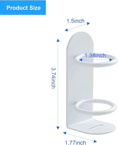Miniatura 4 de Paquete de 2 soportes eléctricos para cepillos de dientes que se adhieren a la pared, soporte eléctrico de metal para cepillado de dientes,