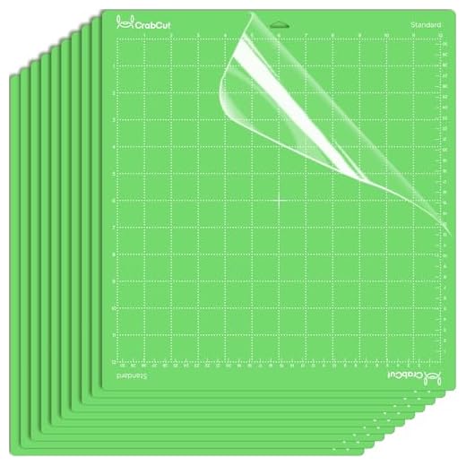 Crabcut Cutting Mats for Cricut Maker 4/Explore 4/Maker 3/Explore 3/Air 2 12x12 Inch 10Pack Green StandardGrip Durable Long Lasting Standard Stickness Replacement Sticky Cut Mat for HTV Vinyl Projects