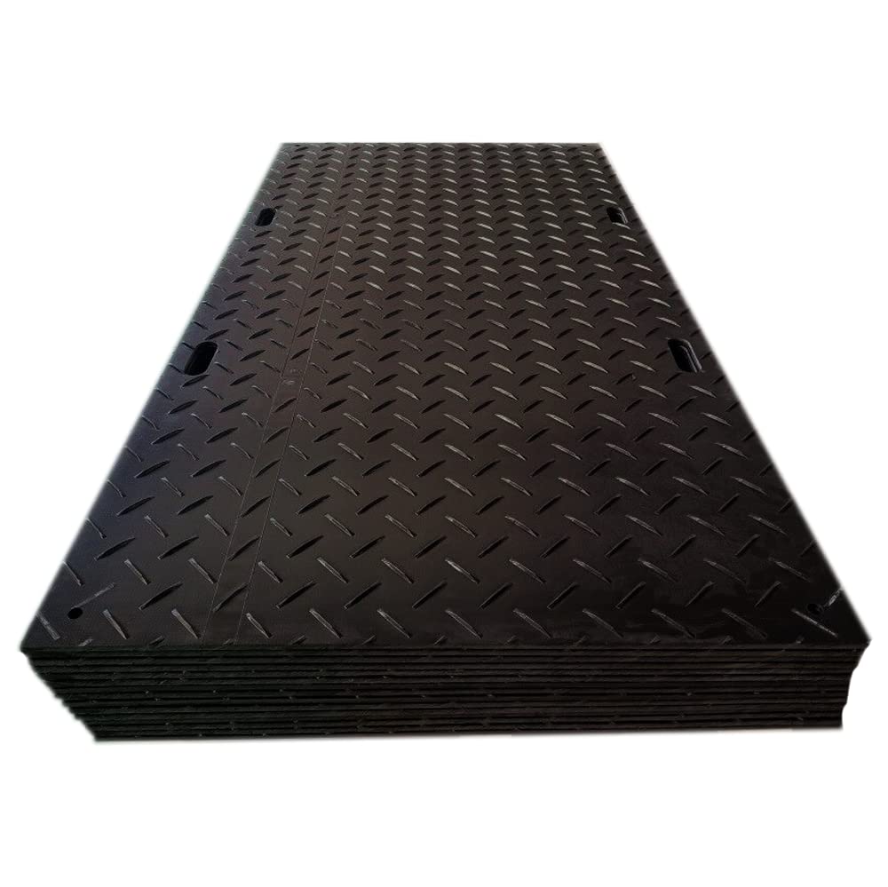 Plaque de roulage en polyéthylène haute résistance, 2440x1220x10 mm, capacité 80 t, poids 43 kg, plaque carrossable antidérapante et légère, protection sols chantier
