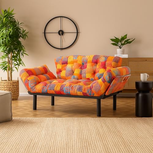 Dmora - Canapé lit 2 Places Zeeusis, Divan Transformable, Canapé pour invités, Fauteuil lit conteneur, 155x70 h80 cm, Multicolore