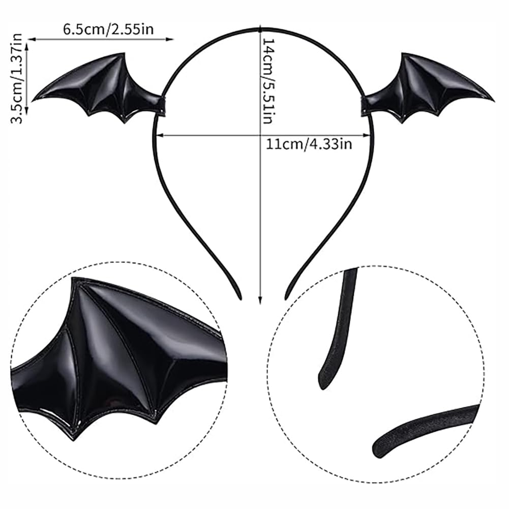 3PCS Animal Cosplay Costume Furry Fox Tail Plug Cute Ears Headband Bat Style Neck Collar Set For Halloween Party (Black a) - Image 2