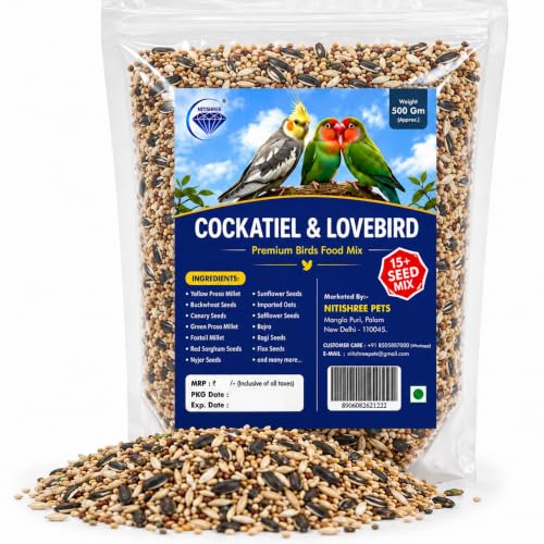 Image of Nitishree Premium Mix Seeds Bird Food, 500gm | For Cockatiel & Lovebird