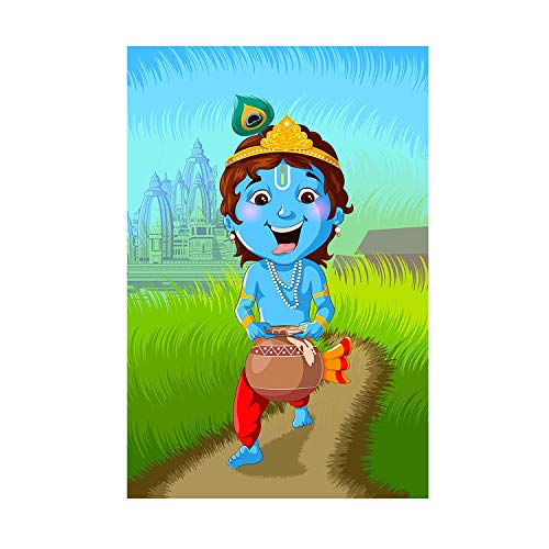 Image of PAPER PLANE DESIGN Baby Krishna Poster for Pregnant Women (Paper, 12 x 18 Inch) (Design-H) ,multicolor
