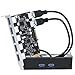 Produktbild QNINE Superspeed 7 Port PCIe USB 3.0 Karte, USB 3.0 PCIe Erweiterungskarte mit 5,25'' USB 3.0 Front Panel und 2 Stromkabel