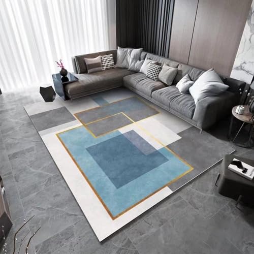 Tapis géométrique salon flanelle 140x200cm pour décoration maison