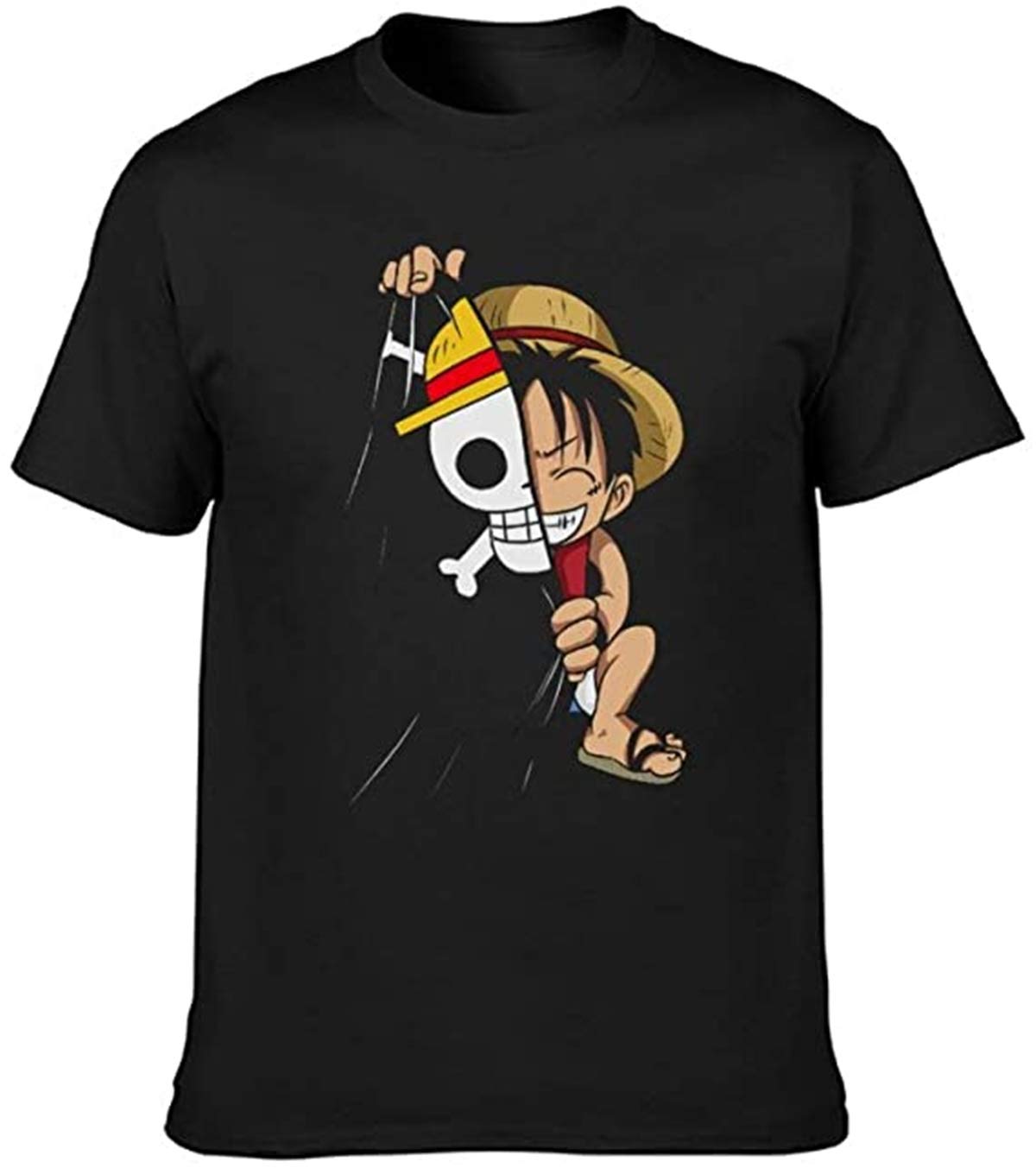 Unisex T-Shirts Round Neck Anime One Piece Luffy Custom Tees Shirts