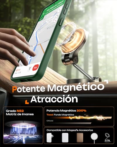 Image of TOCOL for Samsung Galaxy S26 Case, Compatible with Magsafe, Full Camera Protection, Built-in Magnetic Ring, Drop Protection, Translucent Matte Phone Case for S26 6.3 inch (Alpine Green)