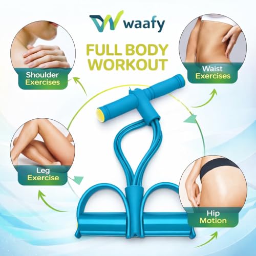 Image of Pull Reducer Training Bands Natural Rubber 4 Tubes Body Pedal Exerciser Yoga Crossfit Exercise, Arm Exercise, Body Building Training Men and Women (Multicolor) D1