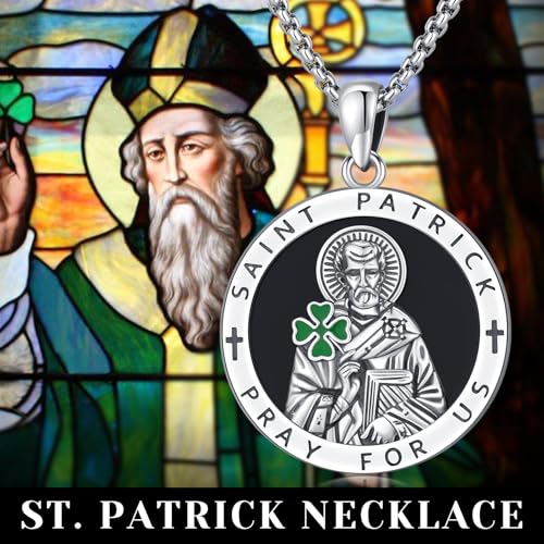 KQ&TTENG St Patricks Day Accessories, Irish St Patricks Pendant Necklace four leaf clover Necklace Shamrock Jewelry Father Day Gifts for Men Boyfriend Husband4