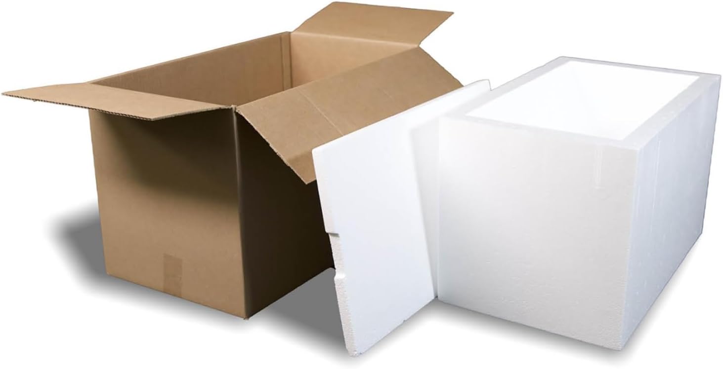 Photo 1 of  Robin II EPS Foam Ice Chest (Outside Dimensions: 24.5”x14.5”x15.75”) with Shipping Box - 1 Pack. Protective, Thermal, Insulated, Biodegradable, Recyclable, Shipping/Storage, White, 208-001/002