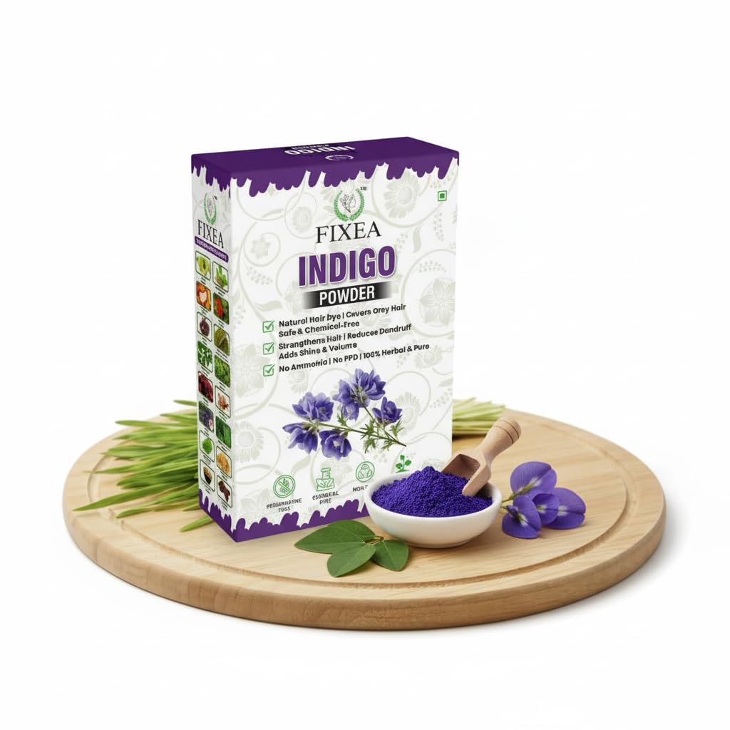 Indigo Powder, Natural Blue-Black Hair Color, Chemical-Free Grey Coverage, 100% Herbal Formula, No Ammonia No PPD, Strengthening and Anti-Dandruff Properties-image-47