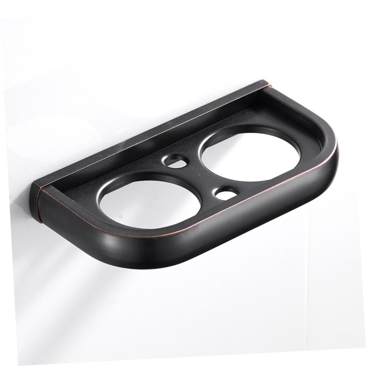 MAGICLULU Porta Spazzolini Da Denti in Rame Da Parete Doppio Portabicchieri Organizer Per Bagno Hotel Cucina Nero