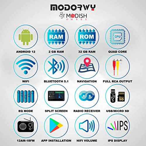 Image of 9 Inch Gorilla Glass IPS Display HD 1280P Universal Android /Multimedia Player|Double Din Stereo Player|9 Inch|Android 12 |Car Multimedia Player 2 GB RAM /32 GB ROM|HiFi Audio|GPS Tracking