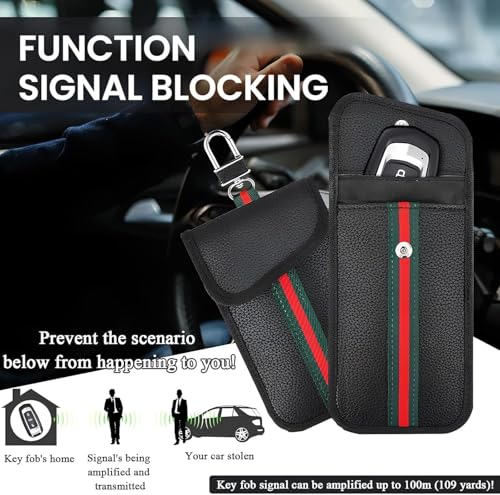 Image of Faraday Bag, Vertical Ribbon Carbon Fiber Key Organizer, Signal Blocking Pouch for Electronic Security, Compact Faraday Cage Design for Key Protection, Carbon Fiber Material Construction