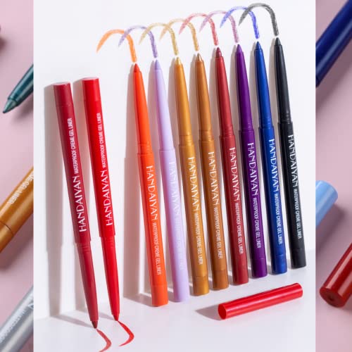 Onarisae Eyeliner Pencil Retractable Eyeliner Creamy Pigmented Smudge Proof Eye Liner Pen White thumb #4