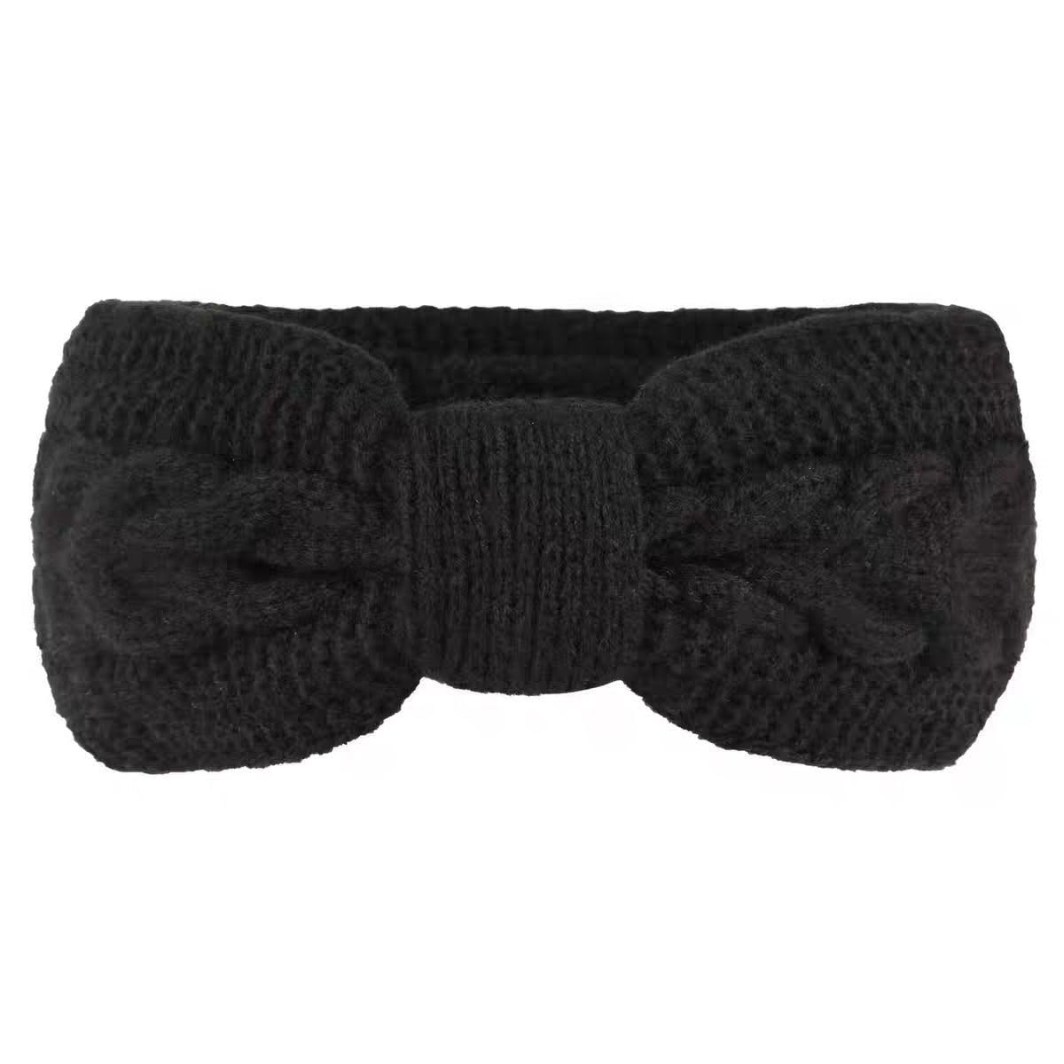Winter Headband for Men and Women Head Wrap Soft Fleece Knitted Woolen Warm Hair Band Unisex Acrylic Skull Stretchy Ear warmer Earmuffs Hair Accessory (black)-image-30