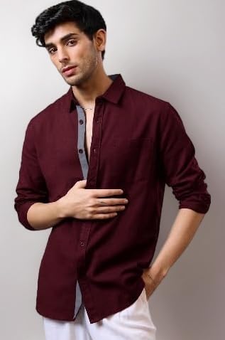 Men's Solid Shirt | Soft Cotton Blend | Casual Shirt | Plain | Full Sleeve - Regular Fit (Available in Plus Size)