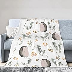 Hedgehog Fern Mushrooms Berries Cute Cartoon