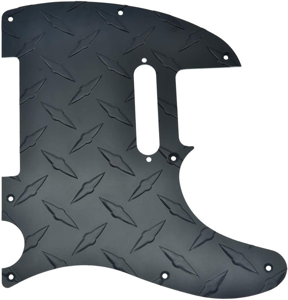 Dopro 8 Hole Diamond Plate 1 Ply Modern Style Tele Pickguard Aluminum TL Scratch Plate for American/Mexican FD Tele Black