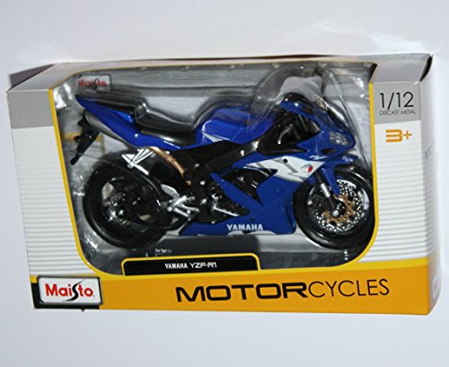 Maisto Yamaha YZF-R1 Blue Motorcycle Die Cast Model Scale 1:12
