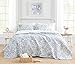 Laura Ashley 221081 Amberley Quilt Set, Spa Blue, King
