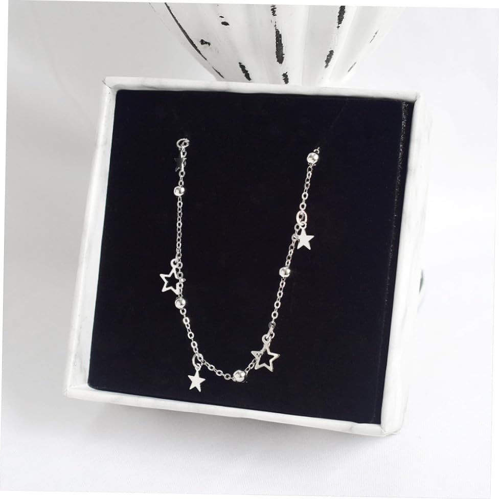 Tobillera de plata para mujer ajustable con colgante geométrico 3