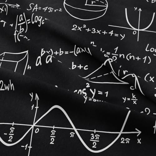 Image of NINENINE Math Formula Comforter Sets, Black Scientific Equation Formula Bedding 5PCS Queen Size Comforter Sets for Boys Teens (1Comforter, 1Flat Sheet, 1Fitted Sheet, 2Pillowcases)