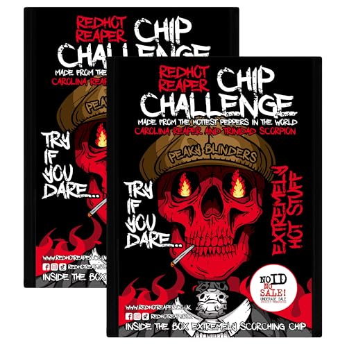 Red Hot Reaper (2pack) Challenge Hottest Chip Peaky Blinders - Carolina Reaper Spicy Challenge - Stupidly Spicy Hot Chip