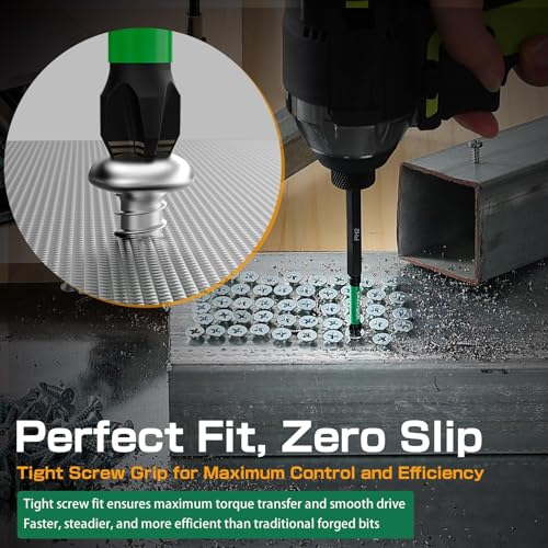 Image of Anti Slip Phillips Bits #2-2 Inch, 2026 New Laser-Etched Anti-Slip, S2 Steel Magnetic PH2 Impact Bit, 1 /4 inch Hex Drive, For Carpentry and Heavy-Duty Repairs | 5 Pack