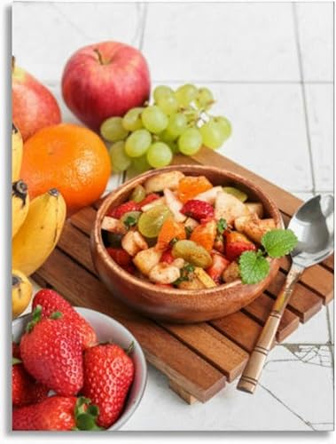 Canvas Wall Art for Bathroom Indian fruit salad masala chaat